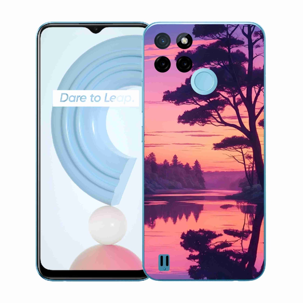 Gélový kryt mmCase na Realme C21Y/C25Y - západ slnka nad jazerom