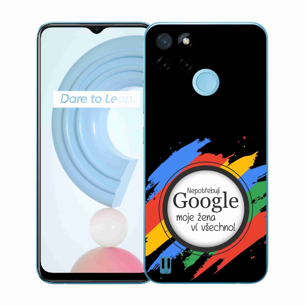 Gélový kryt mmCase na Realme C21Y/C25Y - žena vie všetko čierne pozadie