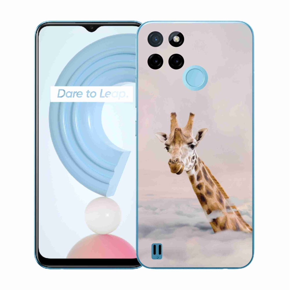 Gélový kryt mmCase na Realme C21Y/C25Y - žirafa v oblakoch