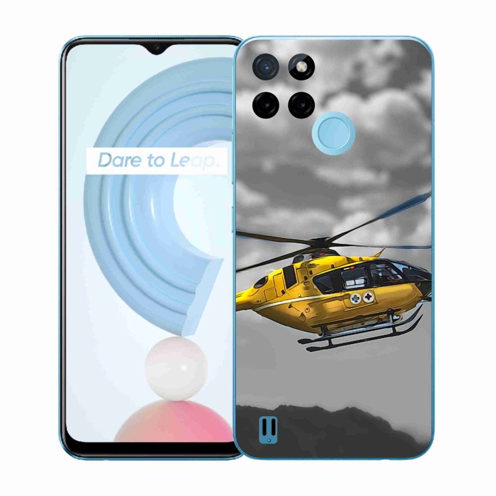 Gélový kryt mmCase na Realme C21Y/C25Y - žltá helikoptéra