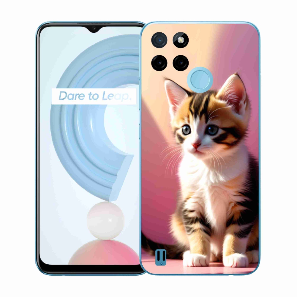 Gélový kryt mmCase na Realme C21Y/C25Y - zvedavé mačiatko 2
