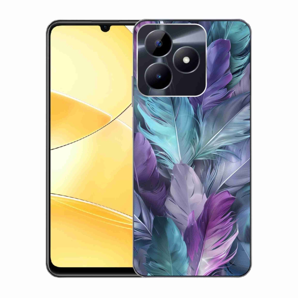 Gélový kryt mmCase na Realme C51/C53 - farebné perie 2