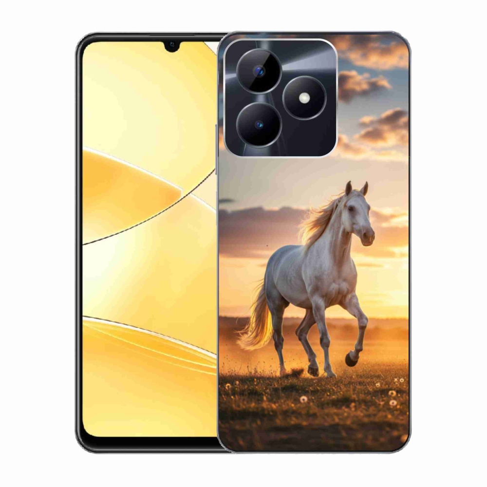 Gélový kryt mmCase na Realme C51/C53 - bežiaci biely kôň 2