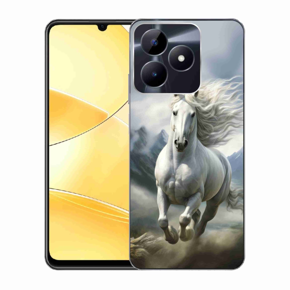 Gélový kryt mmCase na Realme C51/C53 - bežiaci biely kôň 3