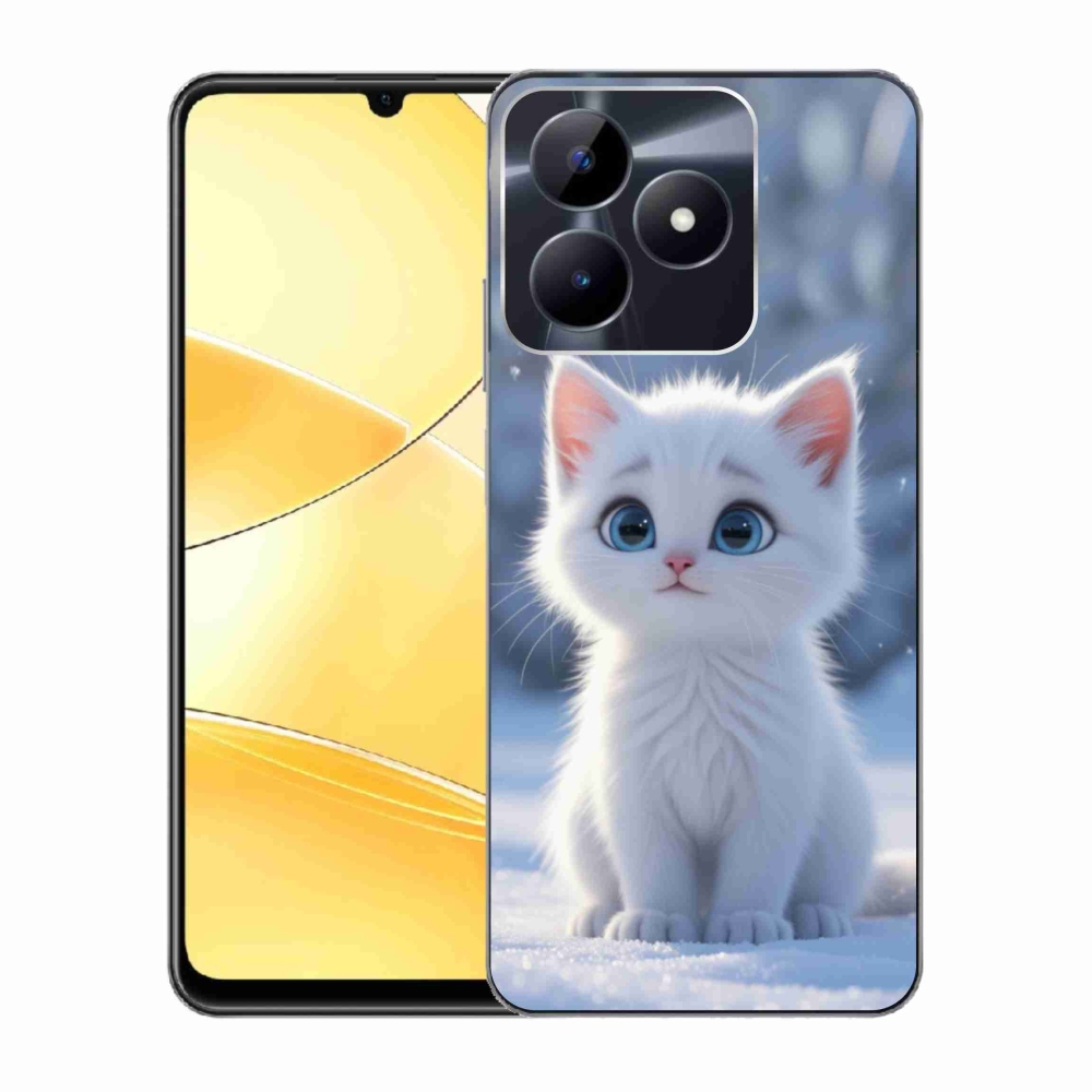 Gélový kryt mmCase na Realme C51/C53 - biele mačiatko 3