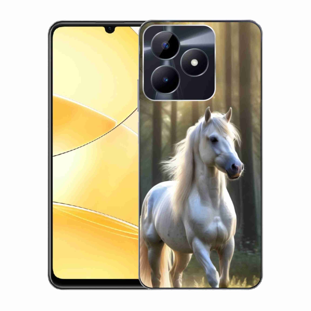 Gélový kryt mmCase na Realme C51/C53 - biely kôň 3