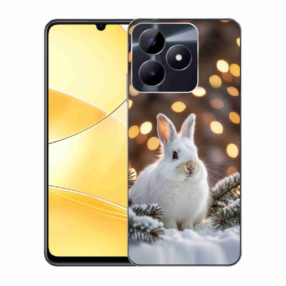 Gélový kryt mmCase na Realme C51/C53 - biely zajac