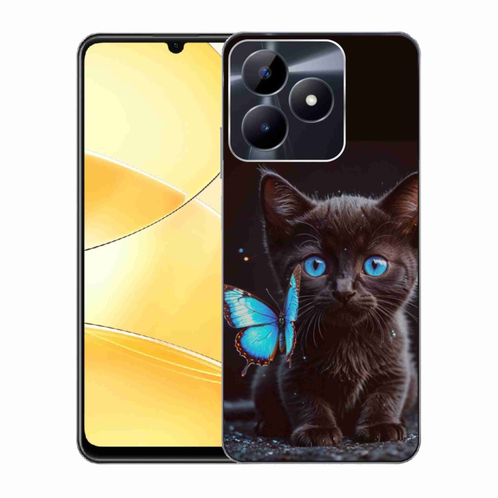 Gélový kryt mmCase na Realme C51/C53 - čierne mačiatko 3
