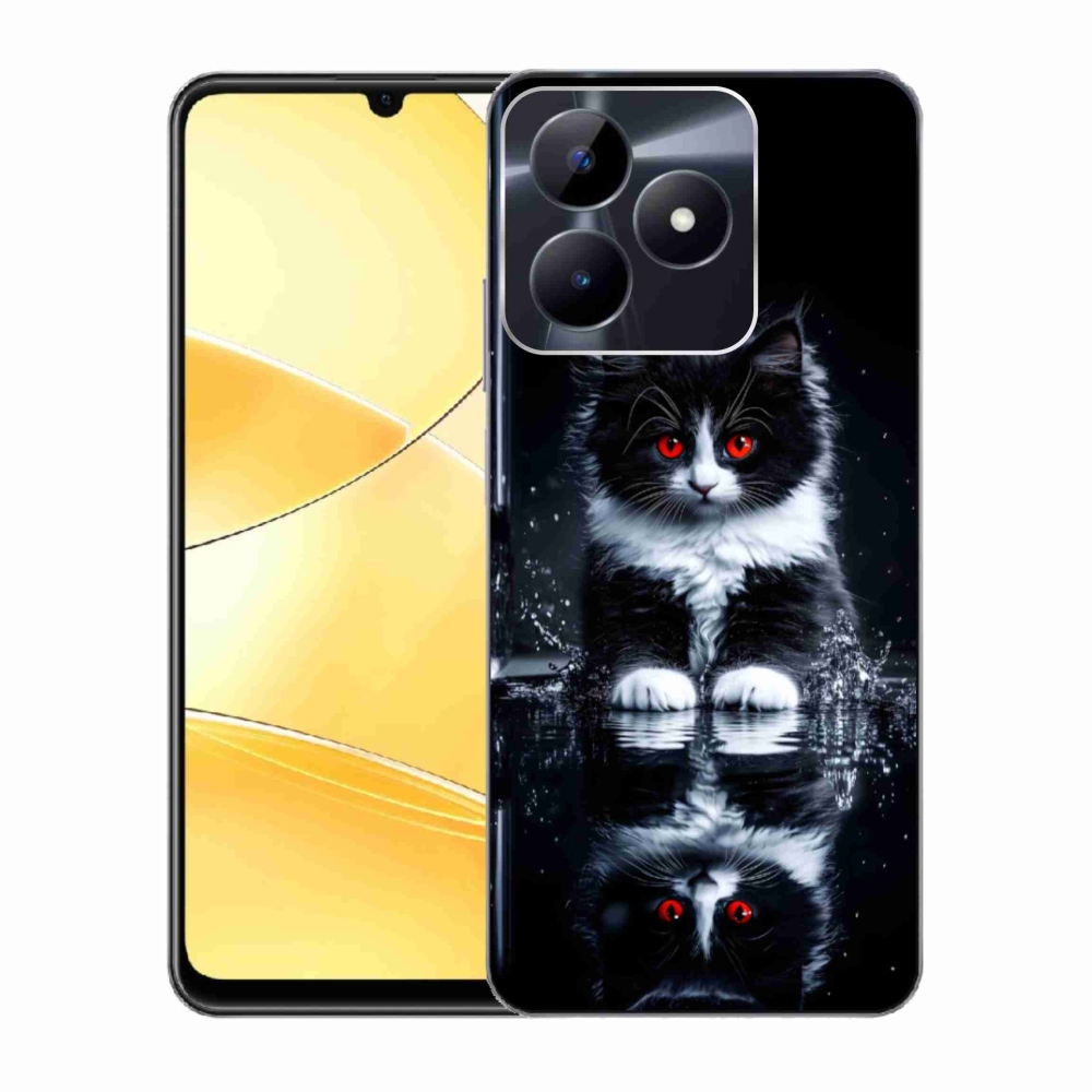 Gélový kryt mmCase na Realme C51/C53 - čiernobiele mačiatko