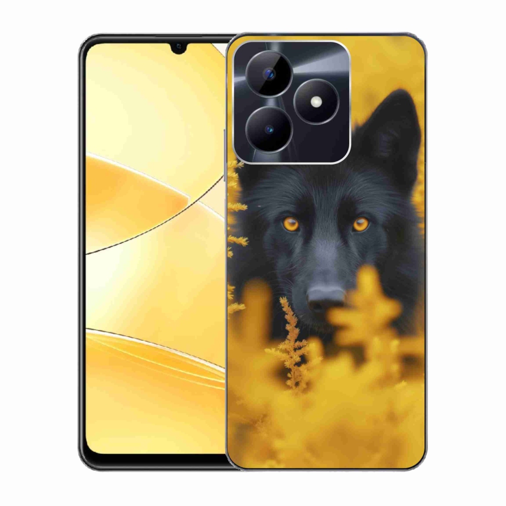 Gélový kryt mmCase na Realme C51/C53 - čierny vlk 2