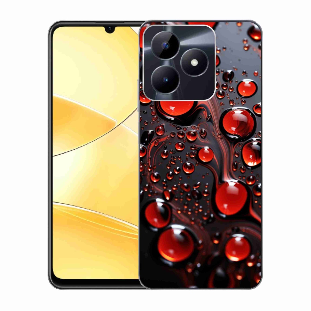 Gélový kryt mmCase na Realme C51/C53 - červené kvapky 2