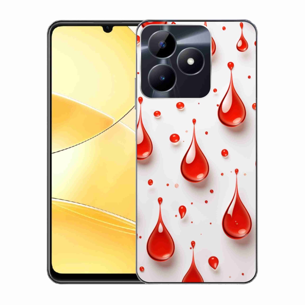 Gélový kryt mmCase na Realme C51/C53 - červené kvapky