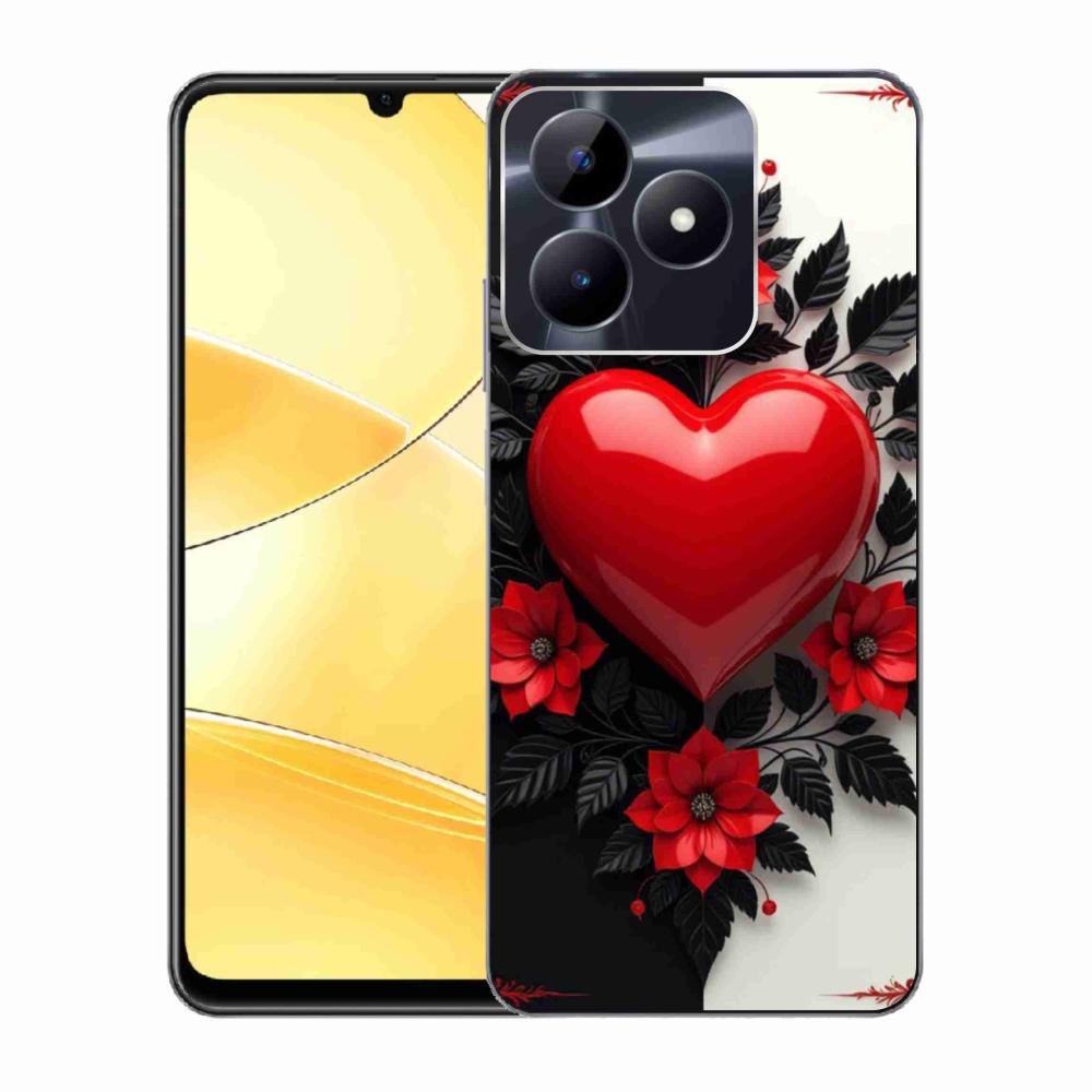 Gélový kryt mmCase na Realme C51/C53 - červené srdce