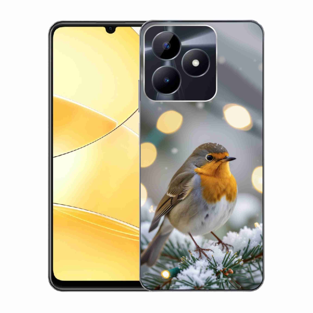 Gélový kryt mmCase na Realme C51/C53 - červienka v zime