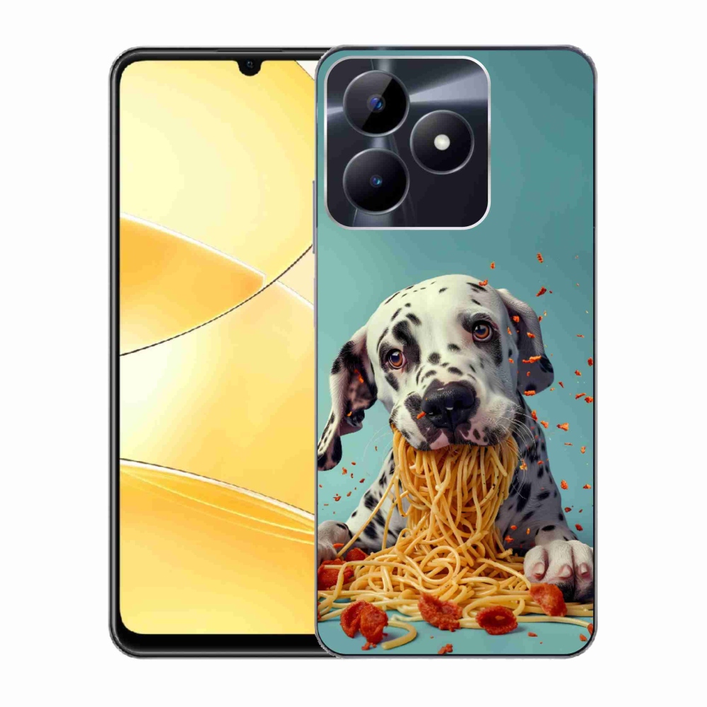 Gélový kryt mmCase na Realme C51/C53 - dalmatín a špagety