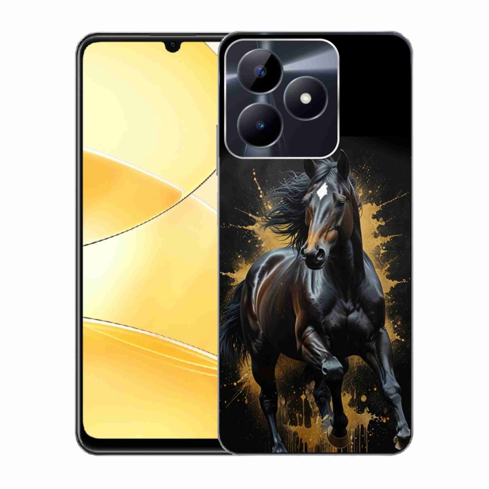 Gélový kryt mmCase na Realme C51/C53 - elegantný čierny žrebec
