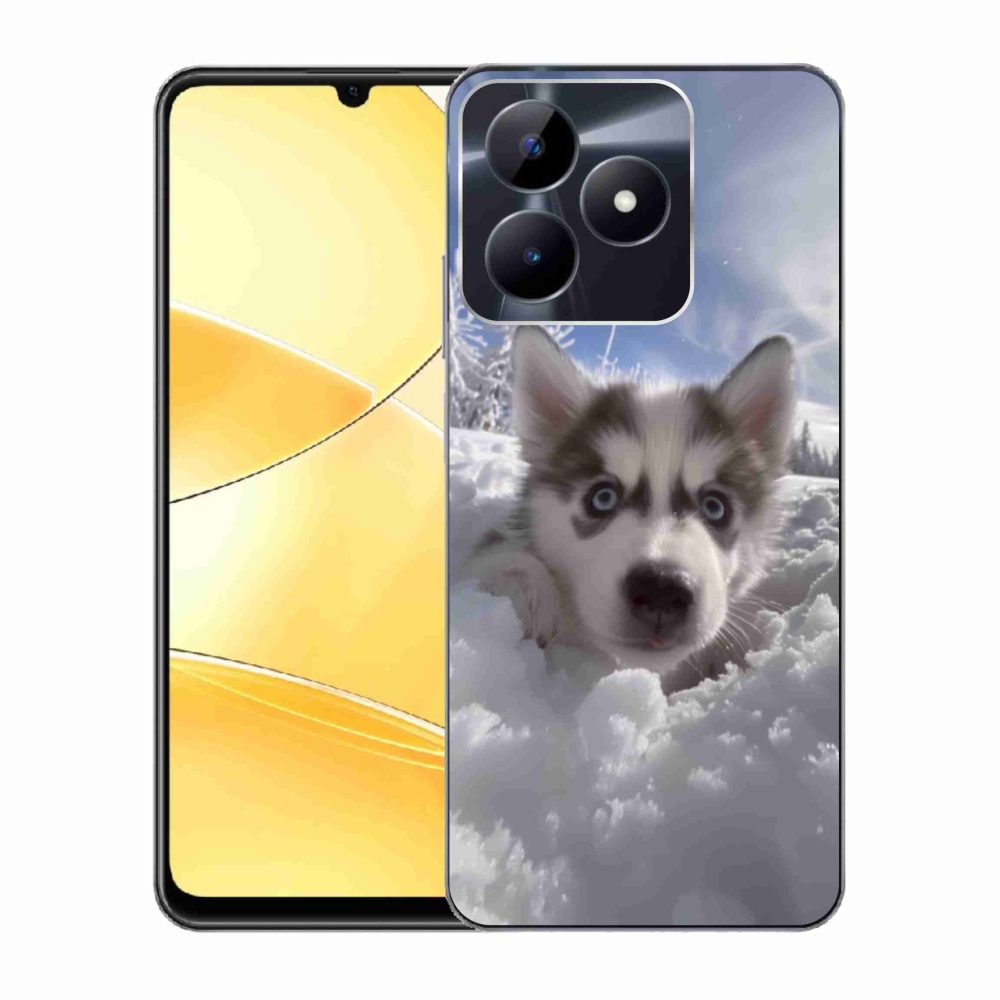 Gélový kryt mmCase na Realme C51/C53 - husky v snehu