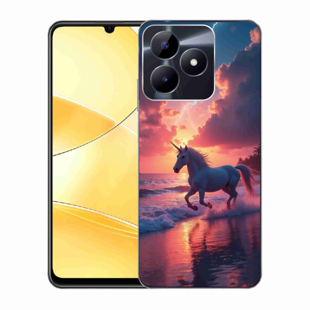 Gélový kryt mmCase na Realme C51/C53 - jednorožec na pláži