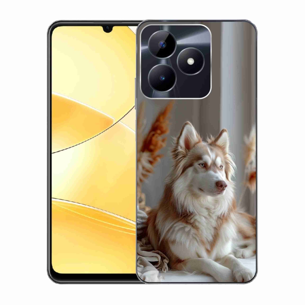 Gélový kryt mmCase na Realme C51/C53 - pokojný sibírsky husky