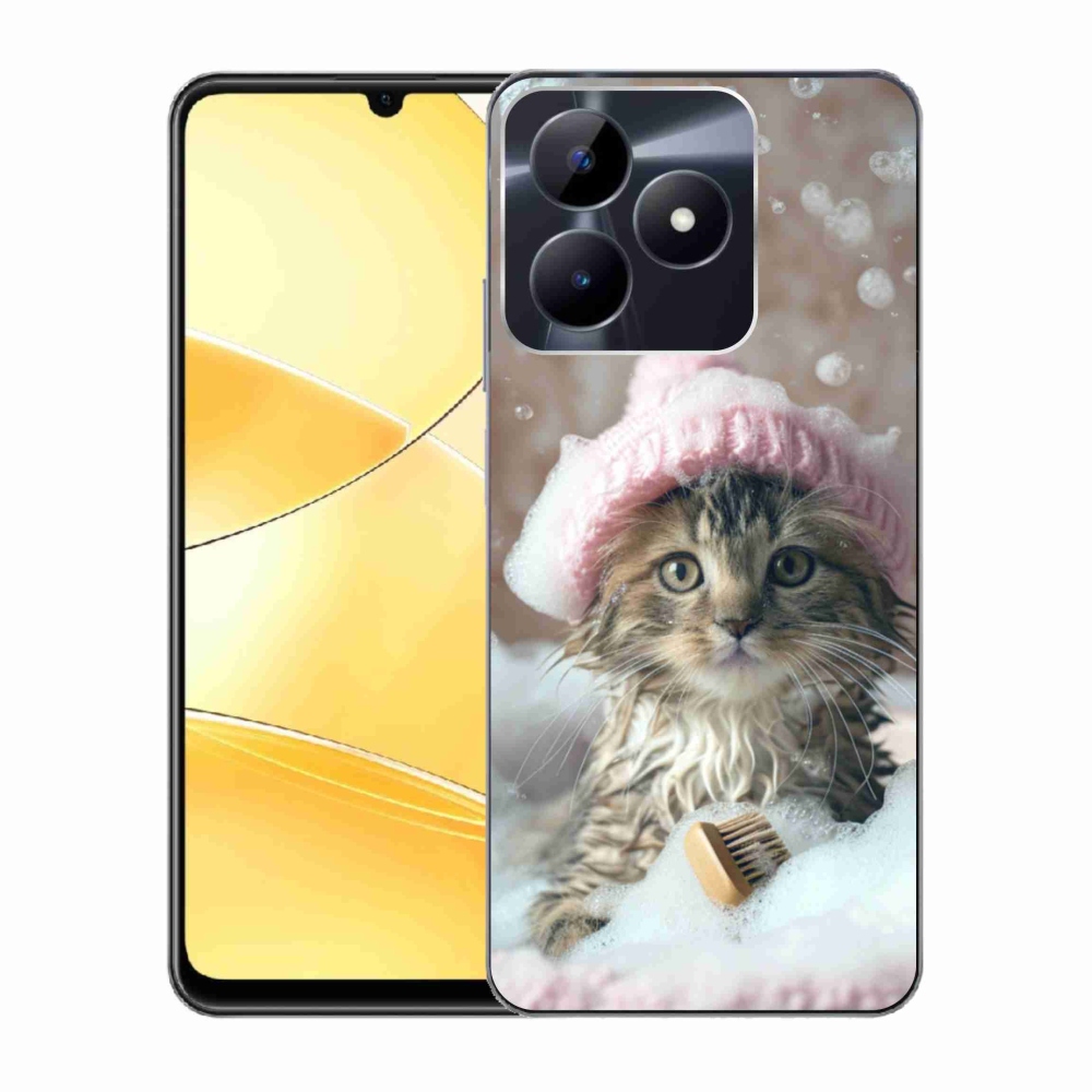 Gélový kryt mmCase na Realme C51/C53 - mačiatko a kúpeľ