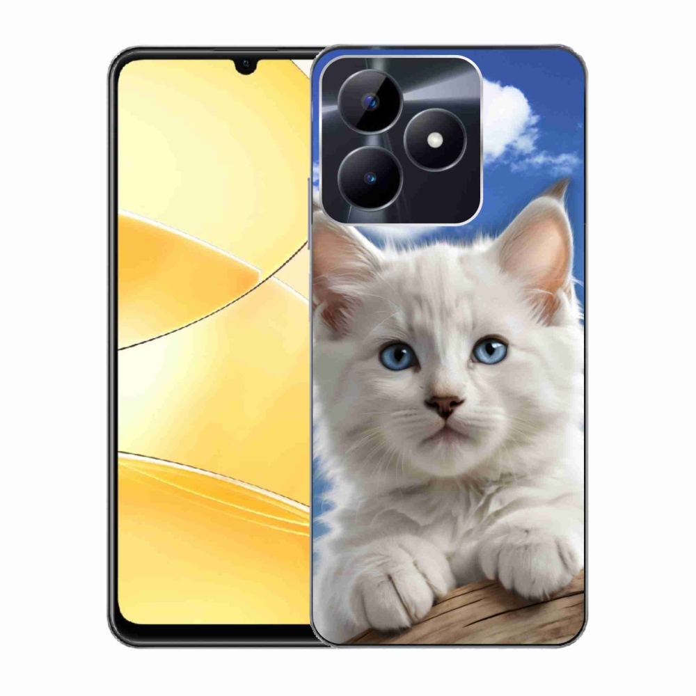 Gélový kryt mmCase na Realme C51/C53 - mačiatko a oblaky