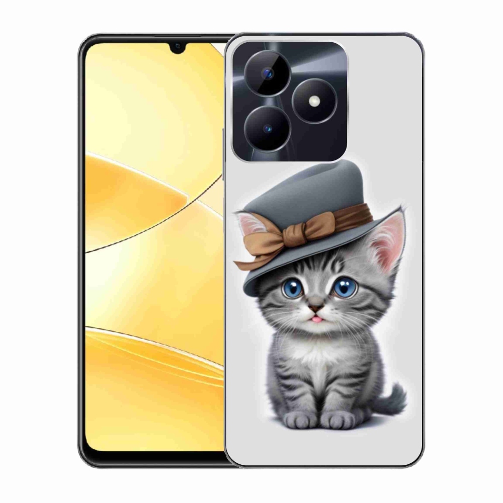 Gélový kryt mmCase na Realme C51/C53 - mačiatko s klobúkom