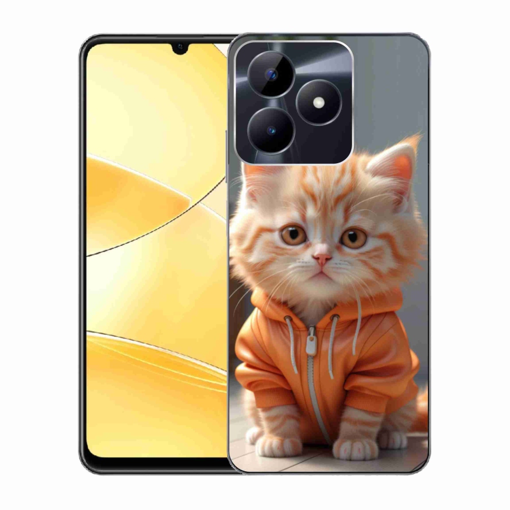 Gélový kryt mmCase na Realme C51/C53 - mačiatko v mikine