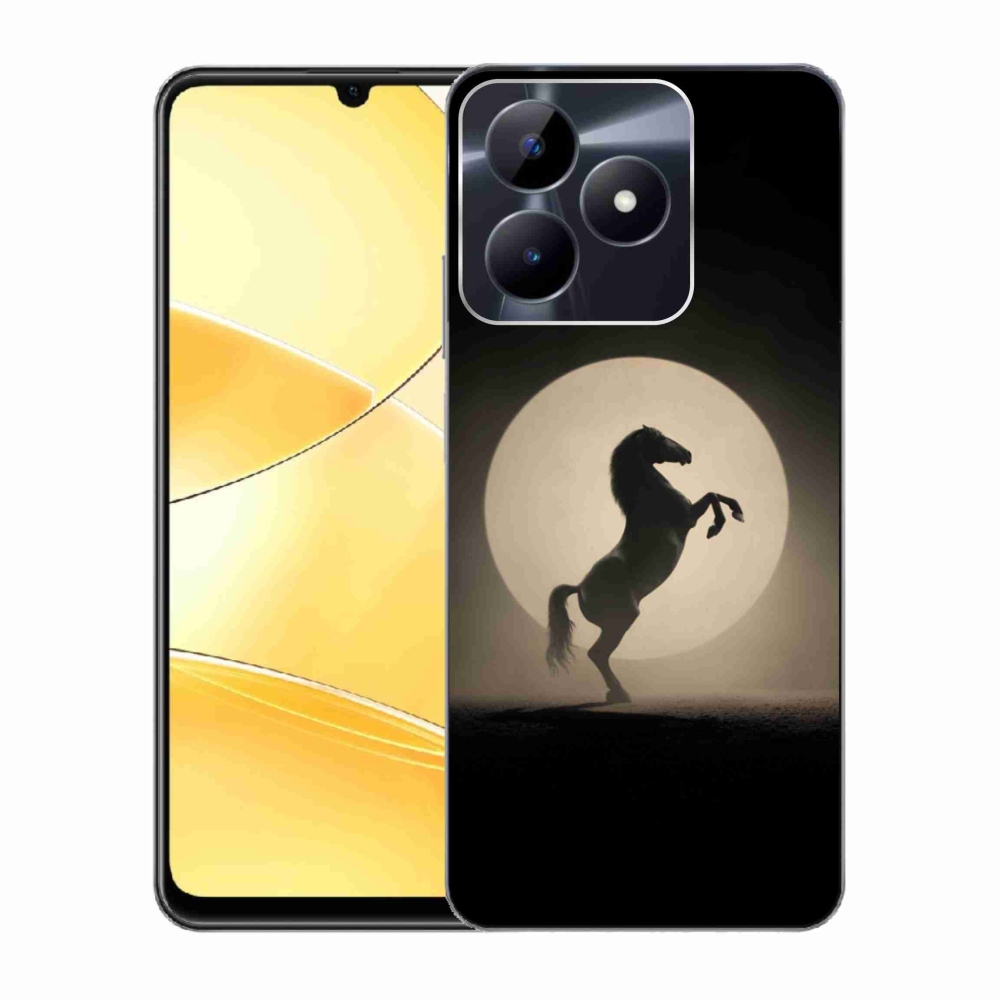 Gélový kryt mmCase na Realme C51/C53 - kôň v siluete