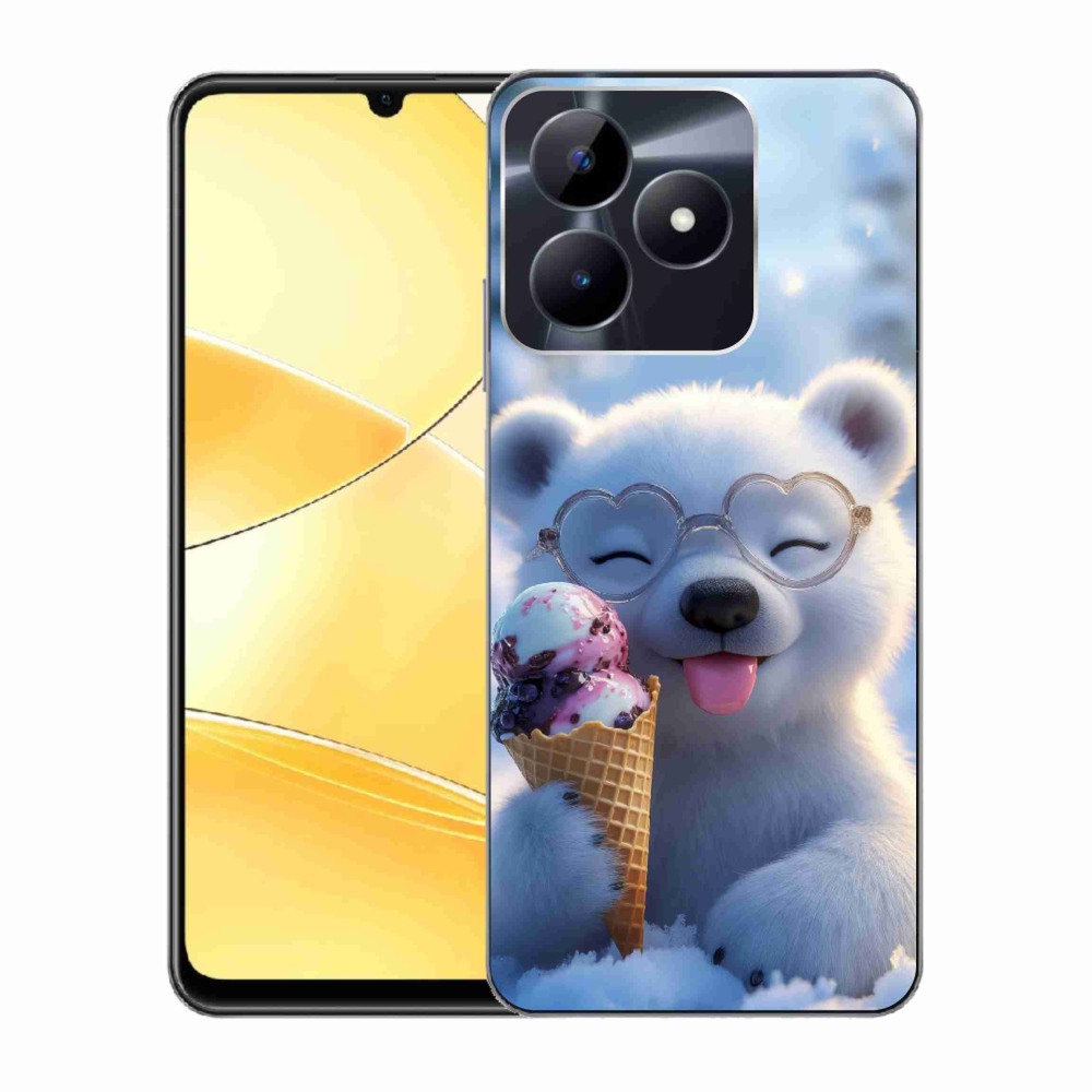 Gélový kryt mmCase na Realme C51/C53 - medvedík so zmrzlinou