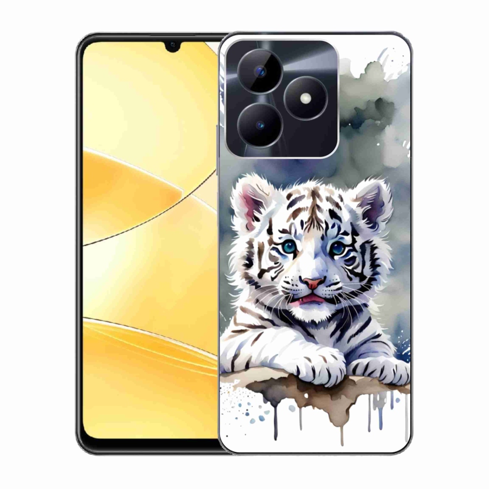 Gélový kryt mmCase na Realme C51/C53 - mláďa bieleho tigra