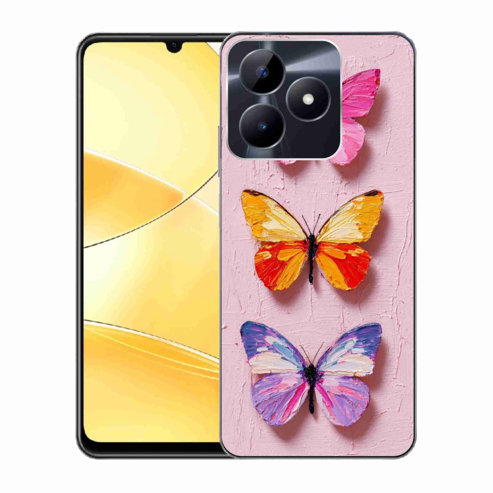 Gélový kryt mmCase na Realme C51/C53 - motýlia trojica