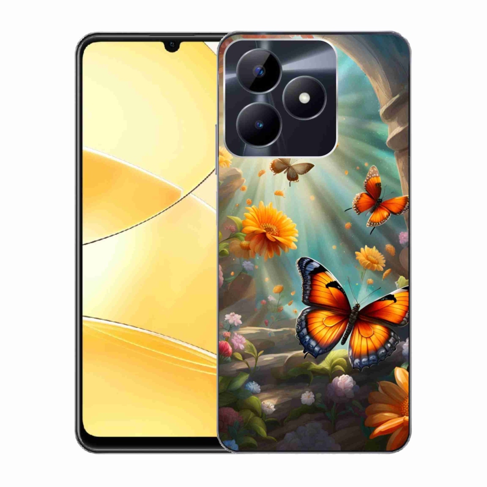 Gélový kryt mmCase na Realme C51/C53 - motýlia záhrada 2
