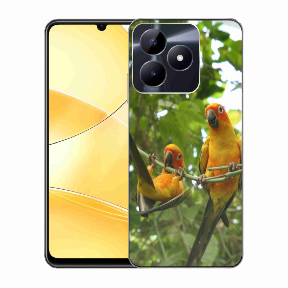 Gélový kryt mmCase na Realme C51/C53 - papagáje aratingy
