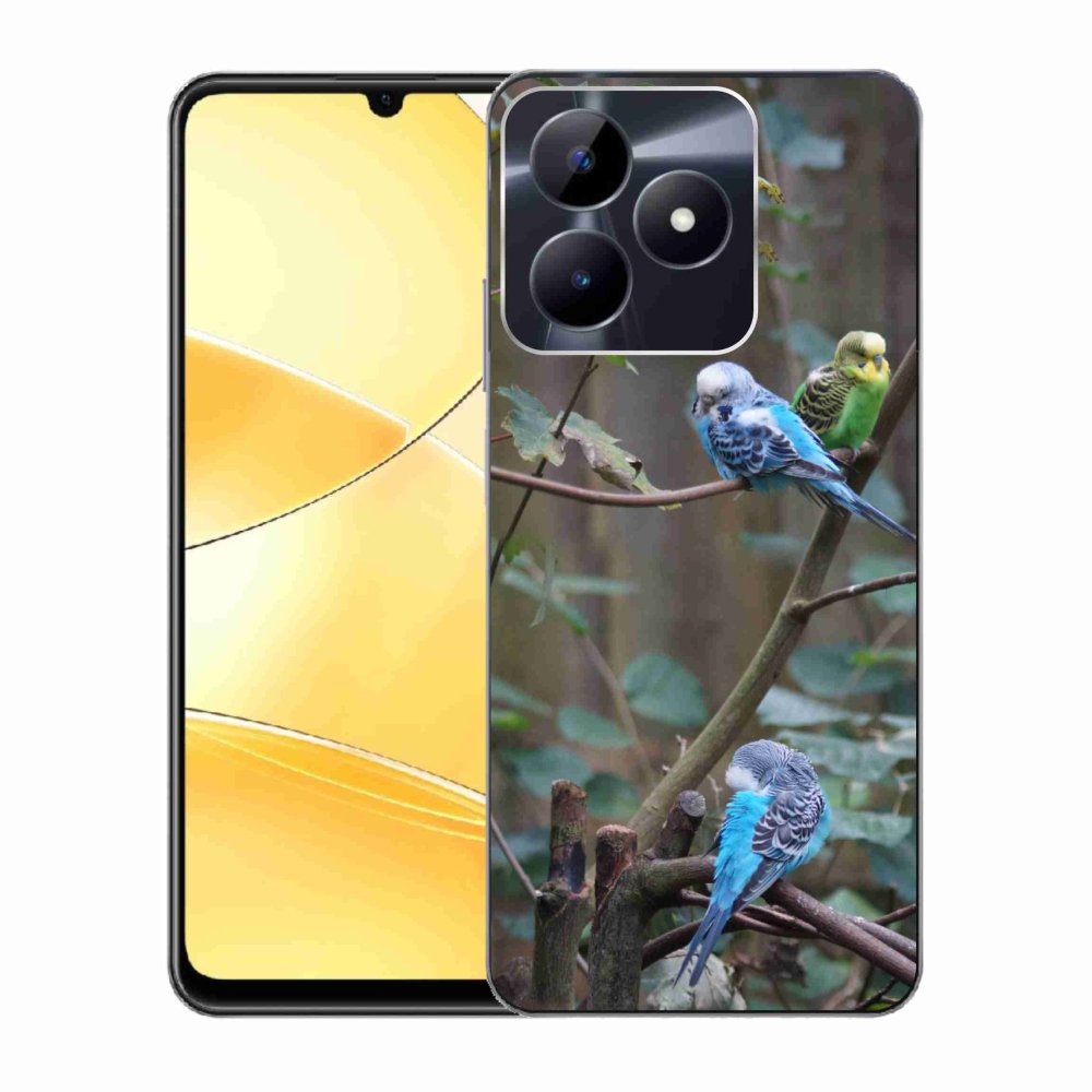 Gélový kryt mmCase na Realme C51/C53 - papagáje na vetve