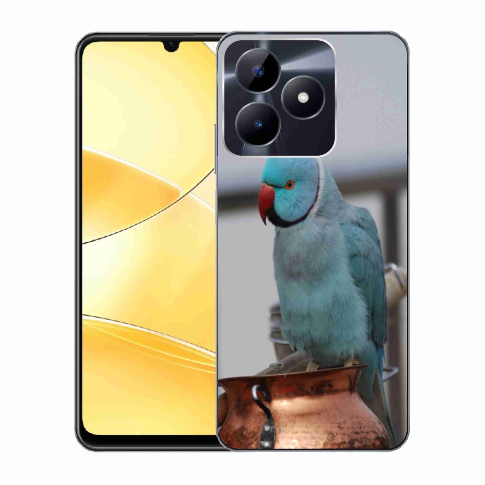 Gélový kryt mmCase na Realme C51/C53 - papagáj Alexandr modrý