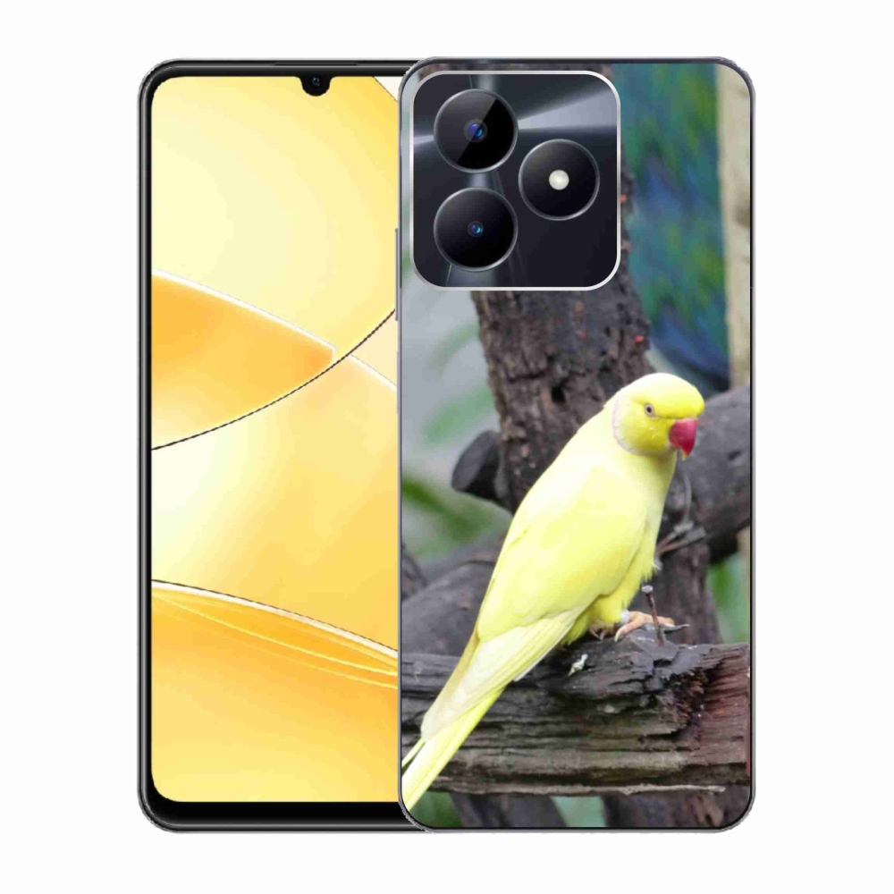 Gélový kryt mmCase na Realme C51/C53 - papagáj alexander žltý
