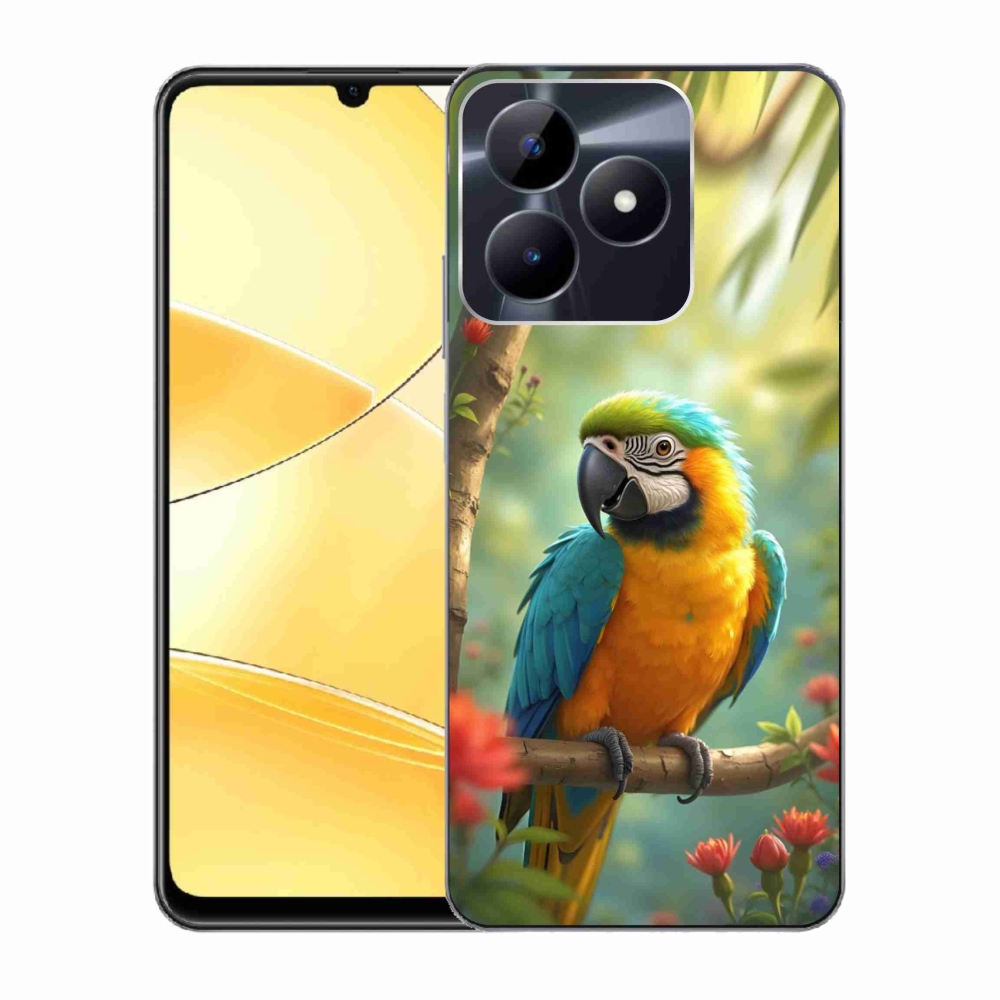 Gélový kryt mmCase na Realme C51/C53 - papagáj ara modrožltá
