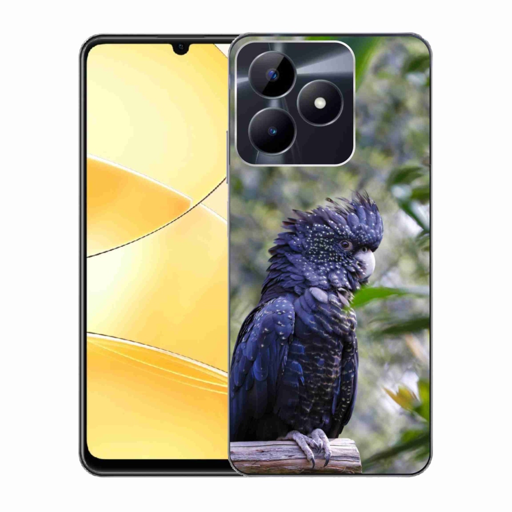 Gélový kryt mmCase na Realme C51/C53 - papagáj kakadu čierny