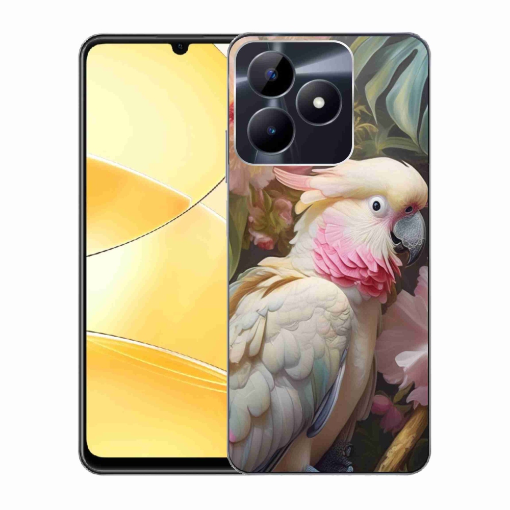 Gélový kryt mmCase na Realme C51/C53 - papagáj kakadu ružový 2