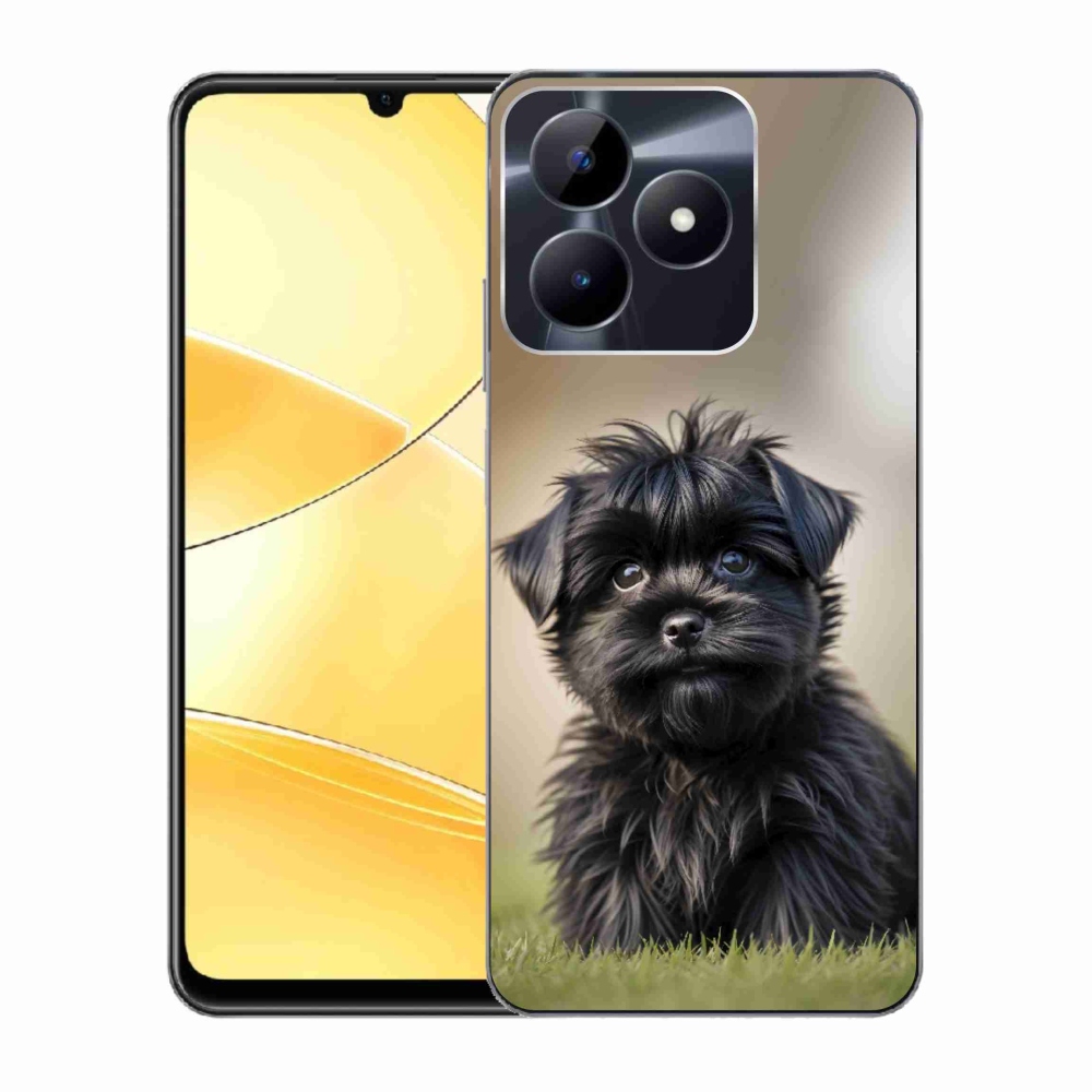 Gélový kryt mmCase na Realme C51/C53 - roztomilý čierny psík