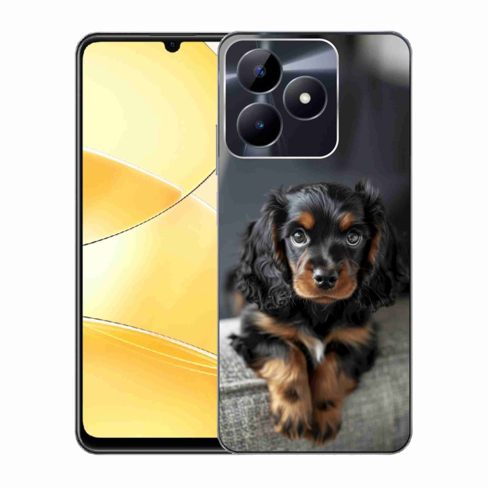 Gélový kryt mmCase na Realme C51/C53 - roztomilý dlhosrstý jazvečík