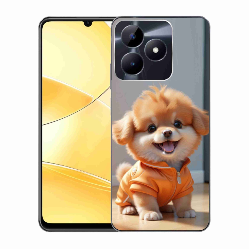 Gélový kryt mmCase na Realme C51/C53 - roztomilý pomeranian v mikine
