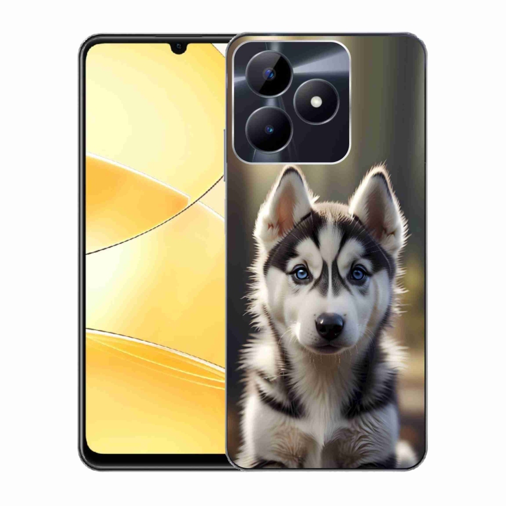 Gélový kryt mmCase na Realme C51/C53 - roztomilý sibírsky husky