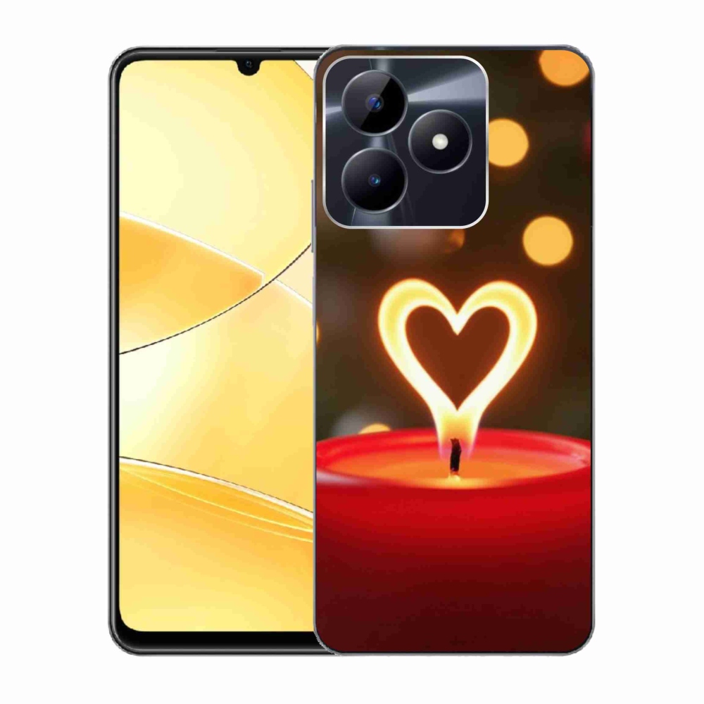 Gélový kryt mmCase na Realme C51/C53 - srdce z plameňa