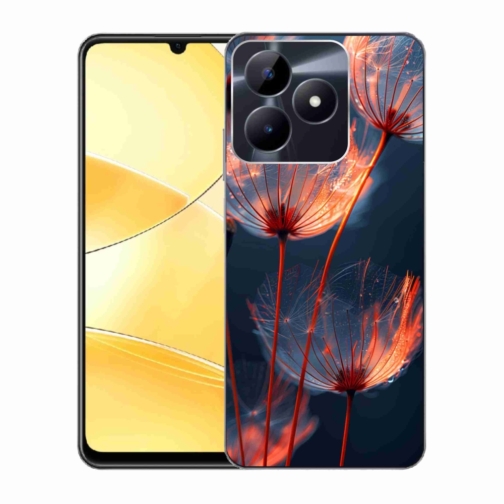 Gélový kryt mmCase na Realme C51/C53 - svetielkujúce páperie
