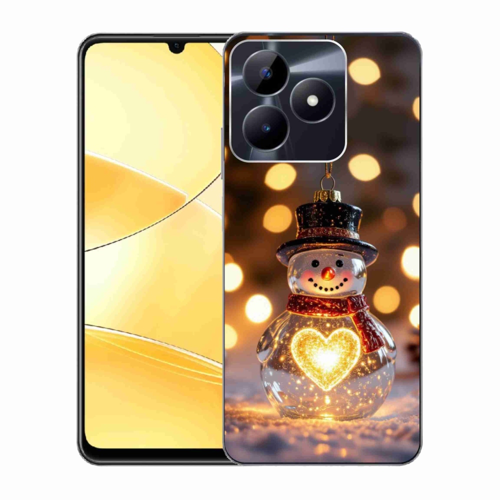 Gélový kryt mmCase na Realme C51/C53 - svietiaci vianočný snehuliak