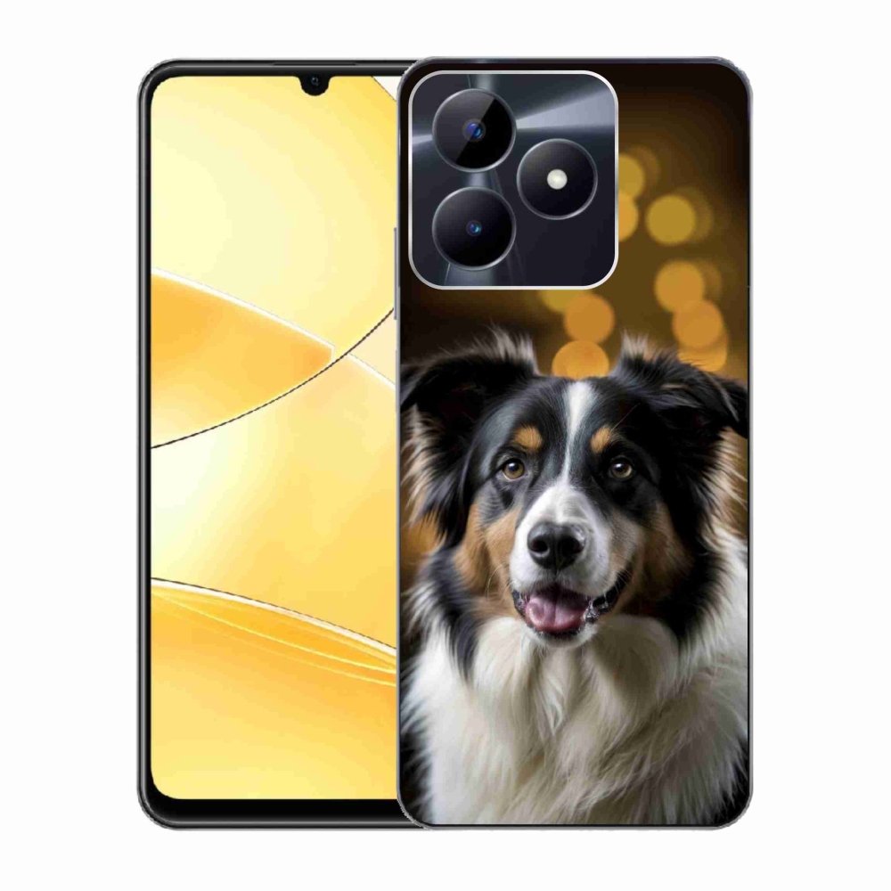 Gélový kryt mmCase na Realme C51/C53 - usmievavý austrálsky ovčiak