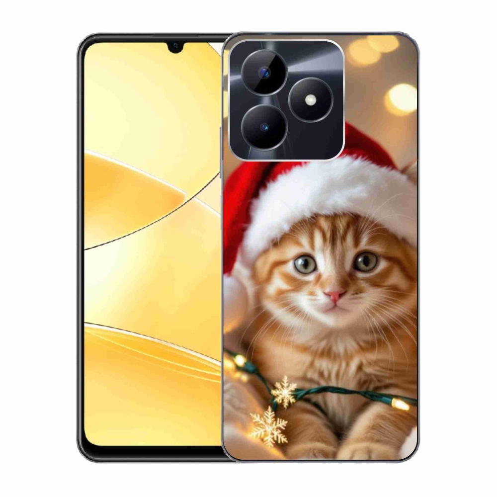 Gélový kryt mmCase na Realme C51/C53 - vianočné mačiatko