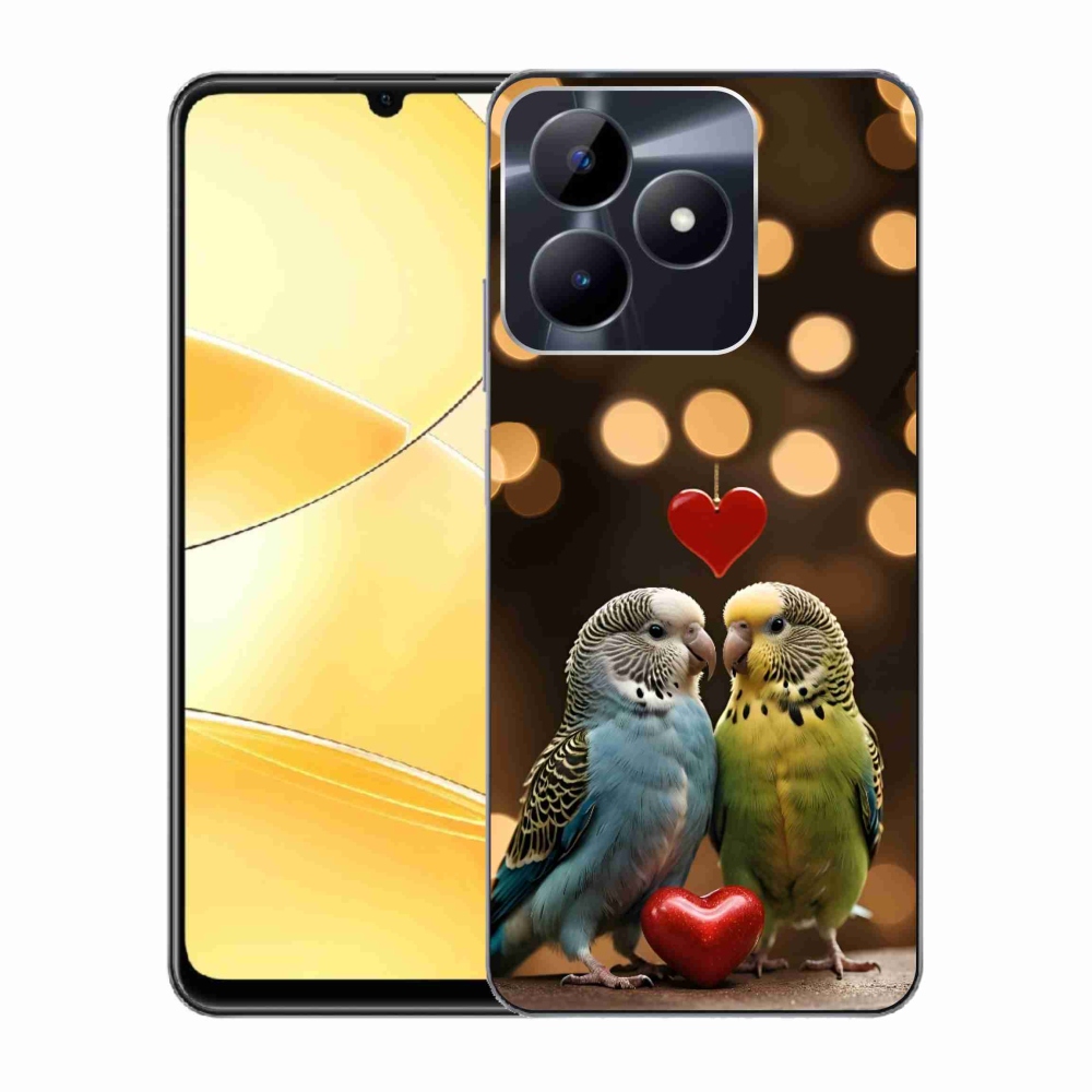Gélový kryt mmCase na Realme C51/C53 - zamilovaní papagáje