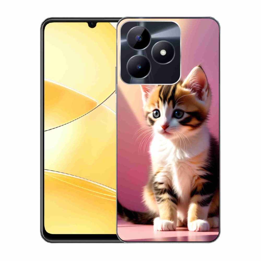 Gélový kryt mmCase na Realme C51/C53 - zvedavé mačiatko 2